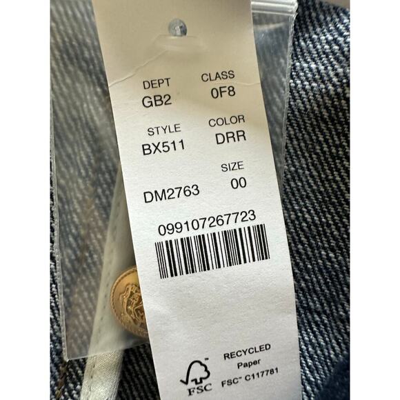 J. Crew Denim Blazer-Jacket in resin wash Size 00 NWT - Picture 10 of 11